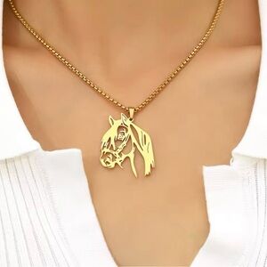 Stainless Steel Horse's Head Necklace
